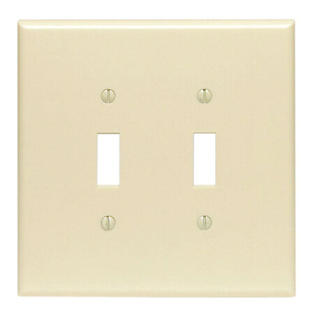 Leviton Ivory 2 gang Thermoset Plastic Toggle Wall Plate 1 pk