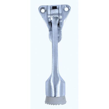 Tell 1 in. L Aluminum Satin Chrome Silver Kick-Down Door Holder Mounts to door