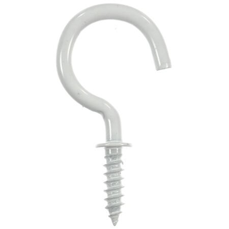 Ace Small White Steel 0.875 in. L Cup Hook 8 pk