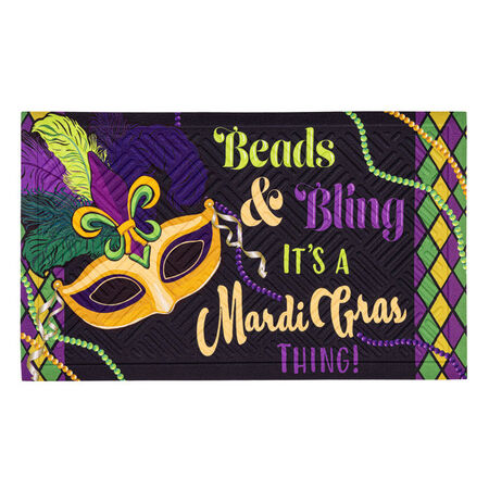 Mardi Gras Beads & Bling Embossed Mat