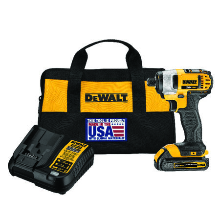 DEWALT 20V MAX 1/4 in. Cordless Brushed Compact Impact Driver Kit (Battery & Charger)