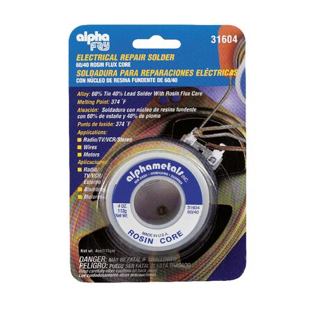 Alpha Fry 4 oz Repair Solder 0.06 in. D Tin/Lead 60/40 1 pc