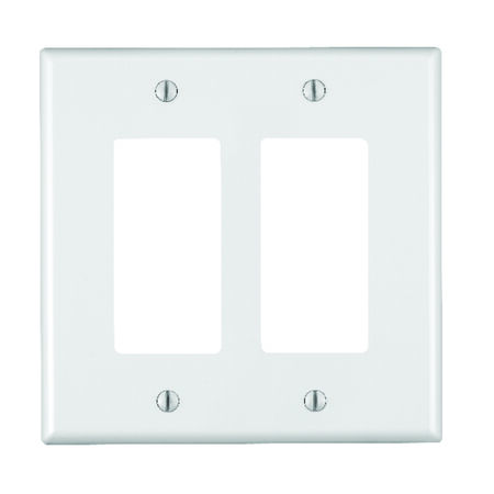 Leviton Decora White 2 gang Nylon GFCI/Rocker Wall Plate 1 pk