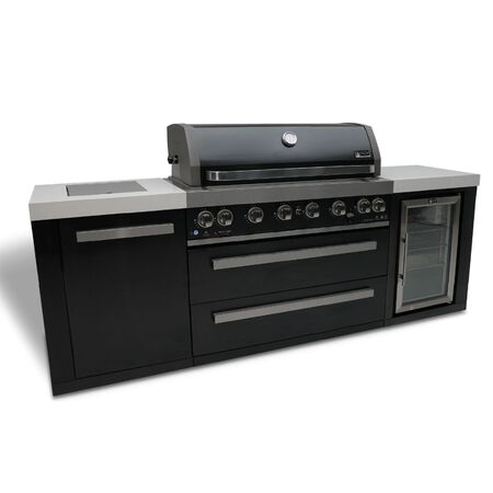 Mont Alpi 805 Black Stainless Steel Island with a Fridge Cabinet