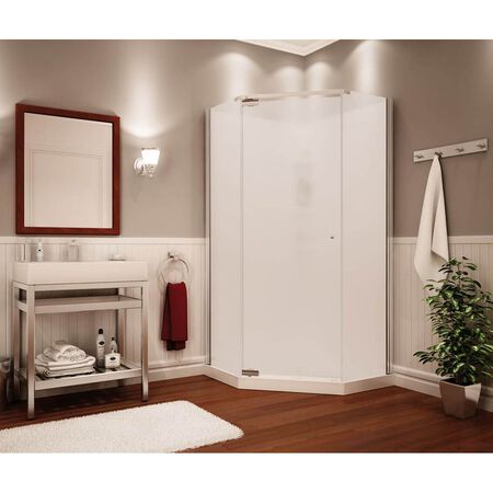 Maax Begonia Pebble 105544 Shower Stall Kit, 36 in L X 36 in W X 72 in H, Polystyrene, White