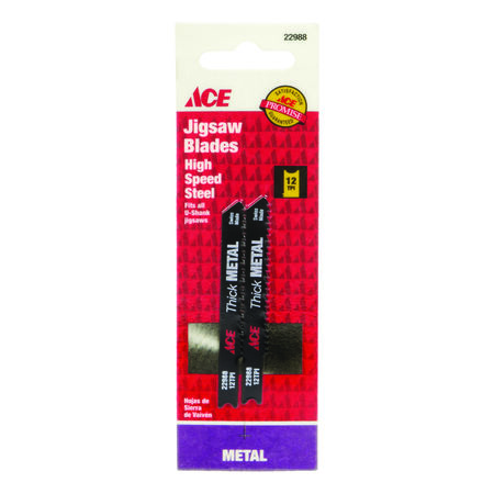 Ace High Speed Steel Universal 2-3/4 in. L Jig Saw Blades 12 TPI 2 pk