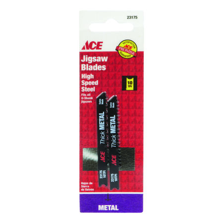 Ace High Speed Steel Universal 2-3/4 in. L Jig Saw Blade 10 TPI 2 pk
