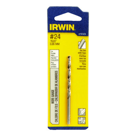 Irwin #24 X 3-1/8 in. L High Speed Steel Wire Gauge Bit 1 pc
