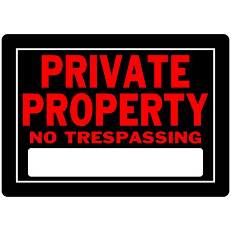 HILLMAN English Black No Trespassing Sign 10 in. H X 14 in. W