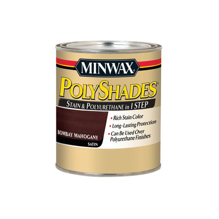 Minwax PolyShades Semi-Transparent Satin Bombay Mahogany Stain/Polyurethane Finish 1 qt