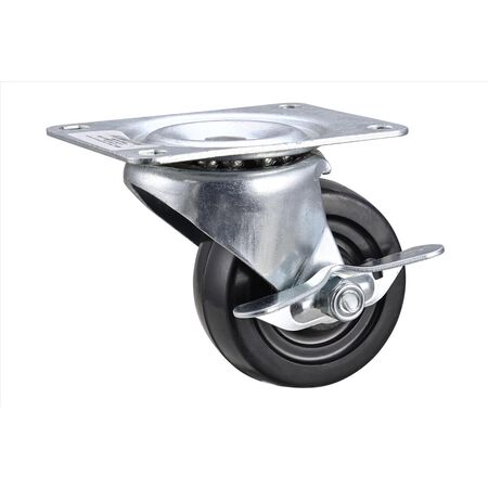 Projex 3 in. D Swivel Soft Rubber Caster with Swivel Plate 175 lb 1 pk