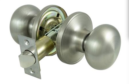 ProSource TFX230V-PS Passage Knob, Metal, Satin Nickel, 2-3/8 to 2-3/4 in Backset, 1-3/8 to 1-3/4 in Thick Door