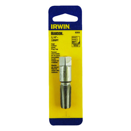 Irwin Hanson High Carbon Steel SAE Plug Tap 1/4 in.-18NPT 1 pc