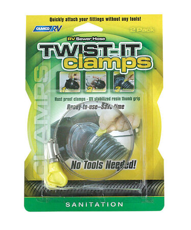 Camco Sewer Hose Twist-It Clamps 2 pk