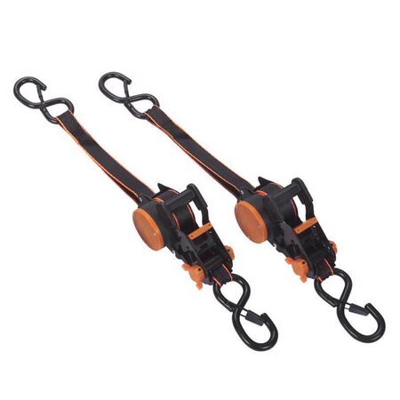 Keeper 1 in. W X 10 ft. L Black Retractable Ratchet 500 lb. 2 Pack