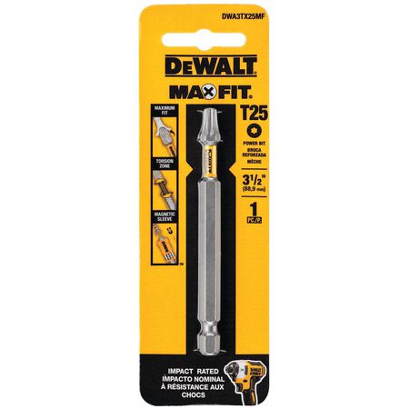 DEWALT Max Fit Torx #25 X 3.5 in. L Screwdriver Bit Steel 1 pk
