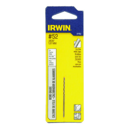 Irwin 52 X 1-7/8 in. L High Speed Steel Wire Gauge Bit 1 pc