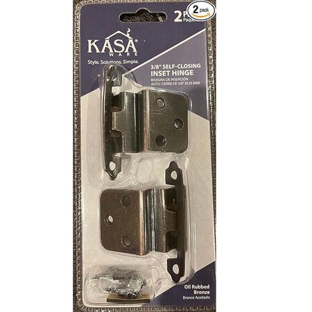 KasaWare 3/8 in. Oil Rubbed Bronze Self Closing Inset Hinge