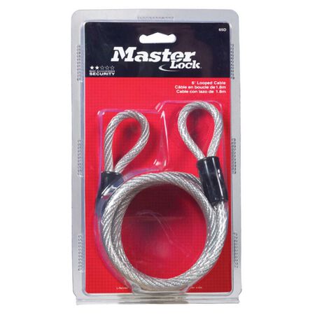 Master Lock 1/4 in. Dia. x 72 in. L Vinyl Coated Coiled Cable Steel