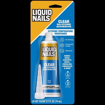 Liquid Nails Clear Small Projects High Strength Silicone Clear Adhesive 2.5 oz