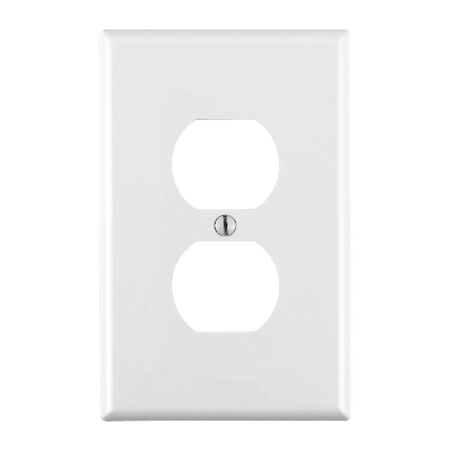 Leviton White 1 gang Nylon Duplex Wall Plate 1 pk