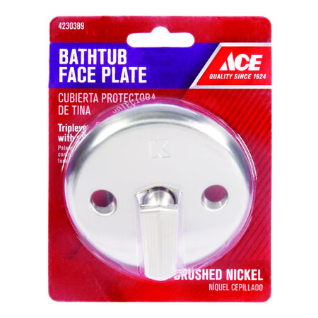Ace 3-5/32 in. D Brushed Nickel Bathtub Face Plate