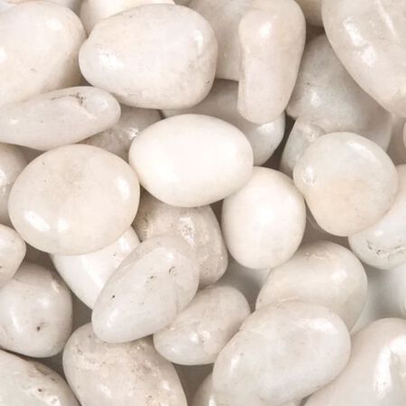 MSI Piedra White Polished Pebbles 1 in. - 2 in. Large Finish 40 LB
