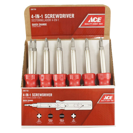Ace Phillips/Slotted 4-in-1 Screwdriver 8 in.