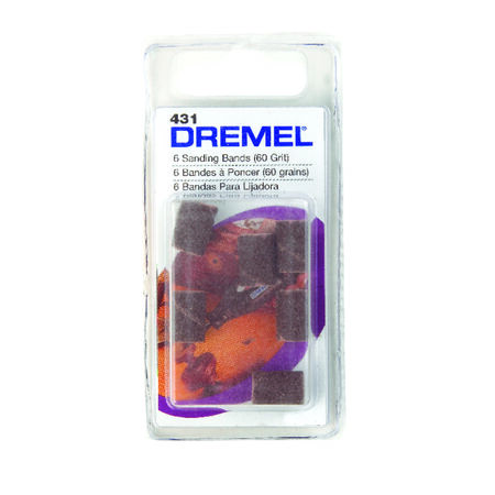 Dremel 0.3 in. D X 1/4 in. L Emery Drum Sander Bands 60 Grit Coarse 6 pk