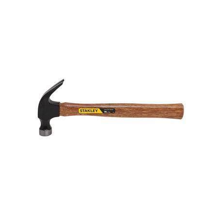 Stanley 16 oz Smooth Face Nailing Curved Claw Hammer 5.25 in. Wood Handle