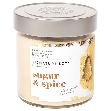 Signature Soy Cream Sugar and Spice Scent Candle 15.1 oz.