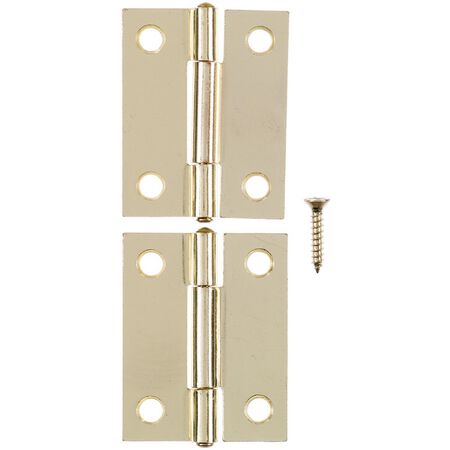 Ace 2.75 in. W X 2 in. L Bright Brass Brass Narrow Hinge 2 pk