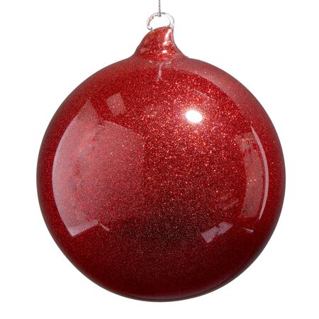 Raz Imports 5 in. Red Glitter Blown Glass Ball Ornament