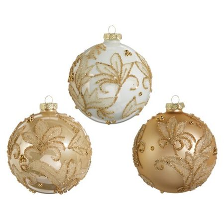 Raz Imports 4 in. EMBELLISHED BALL ORNAMENT