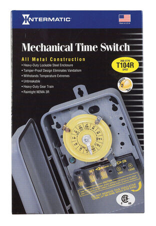 Intermatic Indoor and Outdoor Mechanical Timer Switch 208-277 V Gray