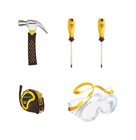 Stanley Jr. Tool Set Rubber/Steel Multicolored 5 Piece