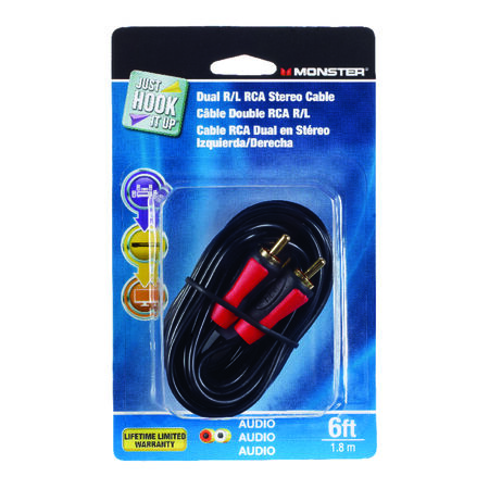 Monster Just Hook It Up 6 ft. L Dual R/L RCA Stereo Cable RCA