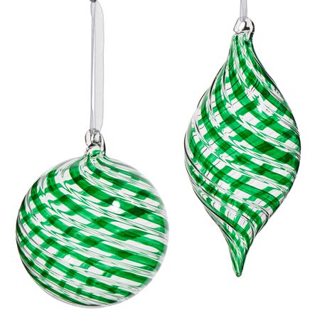 Raz Imports 4 in. Green Swirl Ornament