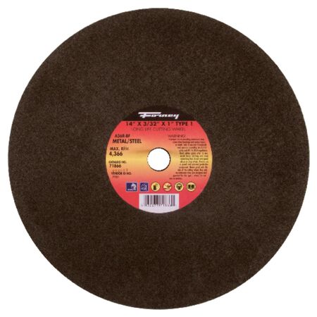 Forney 14 in. D X 1 in. Aluminum Oxide Metal Cutting Wheel 1 pc