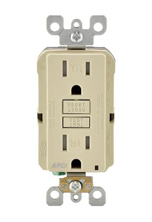 Leviton SmartlockPro 15 amps 125 V Ivory AFCI Outlet 5-15R 1 pk