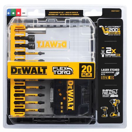 DeWalt FlexTorq Assorted Screwdriving Bit Set 20 pc
