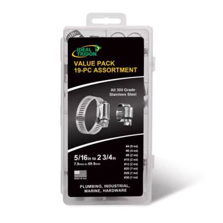 Ideal Tridon 5/16 in. 2-3/4 in. SAE 4 in. SAE 6 Silver Hose Clamp Stainless Steel
