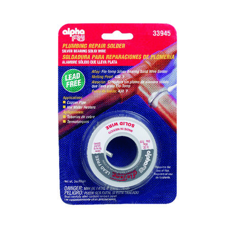 Alpha Fry 3 oz. Plumbing Solder Silver Bearing Alloy Lead Free Flo-Temp Silver Bearing Solid Wire