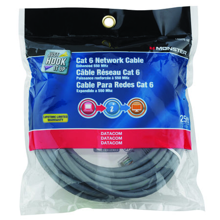 Monster Just Hook It Up 25 ft. L Category 6 Networking Cable