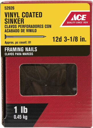 Ace Checkered 3-1/8in. L Sinker Nail Screw Vinyl 1 LB