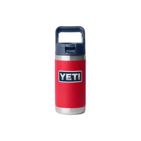 YETI Rambler Jr. 12 oz. Rescue Red Patriotic BPA Free Insulated Kids Water Bottle w/Straw