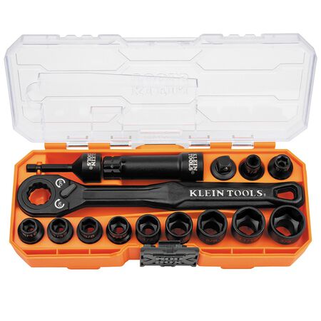 Klein KNECT 3/8-in. Drive Impact-Rated Pass Through Socket Set, 15-Piece