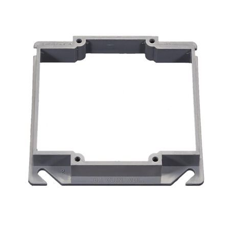 Cantex EZ Box New and Old Work Square PVC 2 gang Box Extension Gray
