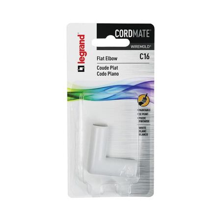 Legrand CordMate 1.63 in. L Flat Elbow 1 pk