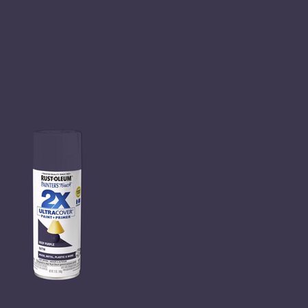 Rust-Oleum Painter's Touch Satin Deep Purple Paint+Primer Spray Paint 12 oz.